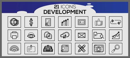 seo and development icons set web design icons set simple set seo and development line icons vector