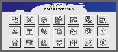 datos Procesando icono colocar. creativo datos Procesando icono colocar. vector