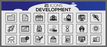 seo and development icons set web design icons set simple set seo and development line icons vector