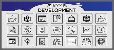 seo and development icons set web design icons set simple set seo and development line icons vector