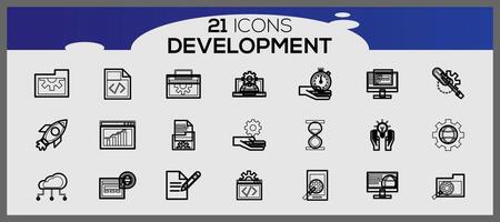 seo and development icons set web design icons set simple set seo and development line icons vector