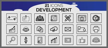 seo and development icons set web design icons set simple set seo and development line icons vector