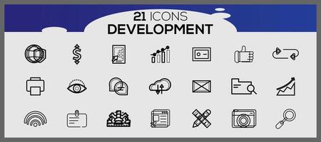 seo and development icons set web design icons set simple set seo and development line icons vector