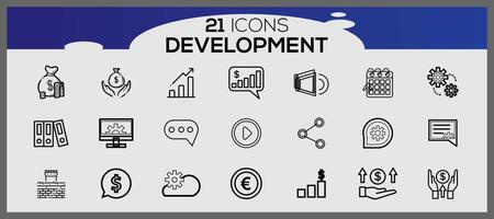 seo and development icons set web design icons set simple set seo and development line icons vector