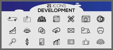 seo and development icons set web design icons set simple set seo and development line icons vector