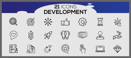 seo and development icons set web design icons set simple set seo and development line icons vector