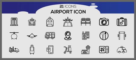 airport icon set. vector