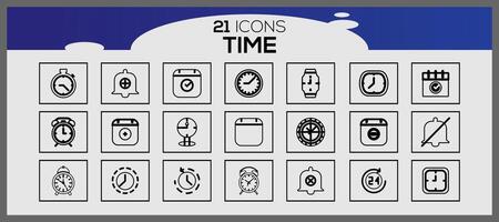 hora icono recopilación. hora icono conjunto diseño. vector