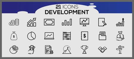 seo y desarrollo íconos conjunto web diseño íconos conjunto sencillo conjunto seo y desarrollo línea íconos vector