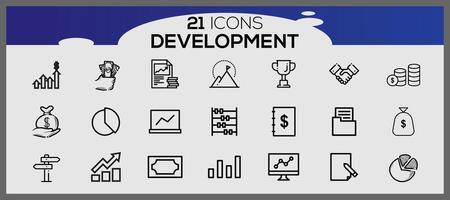 seo and development icons set web design icons set simple set seo and development line icons vector