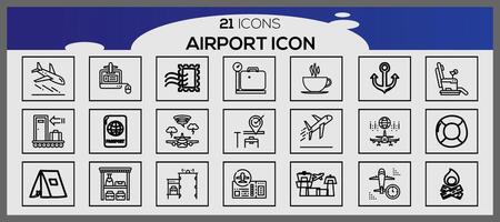 airport icon set. vector