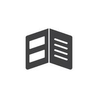 Brochure flyer icon in flat style. Booklet illustration on isolated background. Poster sign business concept. vector