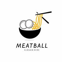 Meatball logo illustration template vector