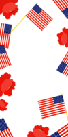 American flags with poppies flowers banner png