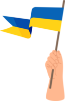 hand- met geel blauw oekraïens vlag png