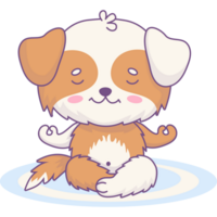 Cute dog meditating png