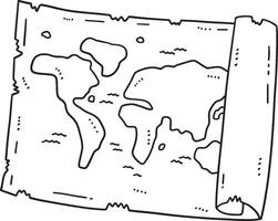 Map Isolated Coloring Page for Kids vector