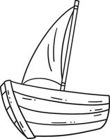 Boat Isolated Coloring Page for Kids vector