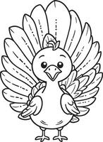 A turkey with a big white feather on its head vector