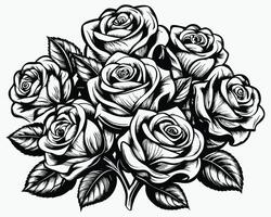 rosa blanco y negro vector