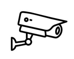 Hand drawn illustration of a cctv camera vector