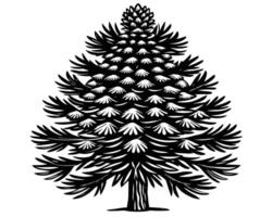 Fir Tree Woodcut stock vector