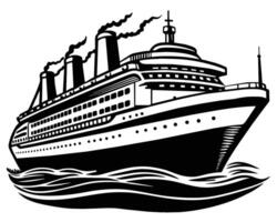 Big ship illustration vector