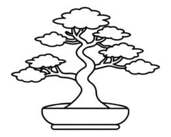 bonsai árbol aislado en blanco vector