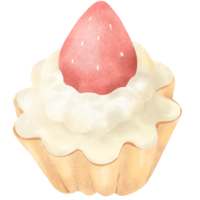 Strawberry cupcakes in picnic png