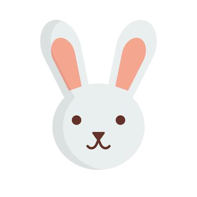 Flat design rabbit icon. Bunny icon.