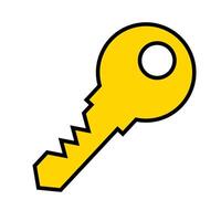 Yellow key icon. Security icon. vector