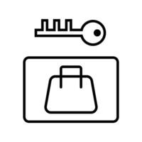 Simple key and baggage icon. vector