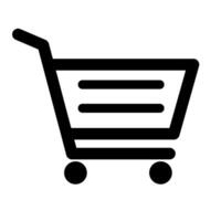 Flat shopping cart icon. Purchase products. vector