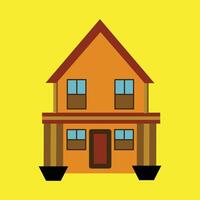 House real estate icon illustration graphic design. Traditional brown house, suitable for use in property design, housing logos, settlements etc vector