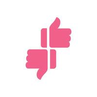 Like and Dislike hand thumb symbol icon. Flat design like and dislike silhouette design illustration. like and dislike basic element graphic resources vector