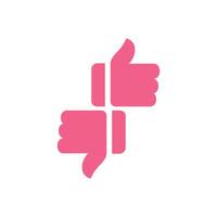 Like and Dislike hand thumb symbol icon. Flat design like and dislike silhouette design illustration. like and dislike basic element graphic resources vector