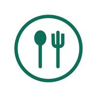 spoon and fork icon on the red circle for web and mobile. resource graphic fork and spoon icon element design. illustration with the theme of cutlery, cafes and restaurants vector