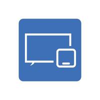 televisión remoto solicitud icono en azul antecedentes. plano diseño estilo icono. gráfico elemento diseño recursos. televisión remoto solicitud icono para ui botón solicitud. usuario interfaz icono y s vector