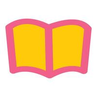 Open book. Hand drawn book illustration in flat style. Isolated on a pink background. Education element design vector