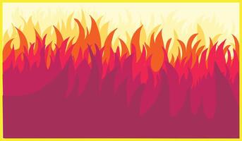 Illustration of a burning on a background of yellow and red. large and big fire illustration design. Fire background element. Fire element background for your design needs vector