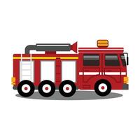 cute fire engine illustration. Public transportation design elements for fast assistance. Fire engine design element for children vector