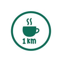 café tienda logo información elemento en el silueta de un taza de caliente café con ondulante fumar. adecuado a ser usado como un inspiración para un café tienda logo elemento o como un marcador para café tienda vector