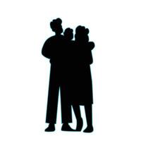 Family design over white background, design element illustration of the silhouette of a happy family holding hands. Element design of a happy family that is warm and full of love vector