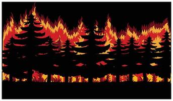 Illustration of a burning on a background of yellow and red. large and big fire illustration design. Fire background element. Fire element background for your design needs vector