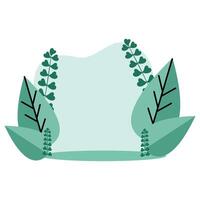 leaf plant ecology icon illustration design graphic flat and simple style. Flower and leaf decorative icon. Green leaves frame on white background. vector