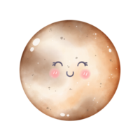 Plutone clip arte, illustrazione di il pianeta, un' carino cartone animato disegno di un' stella png