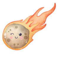 meteorit klämma konst, illustration av de meteor, en söt tecknad serie teckning av meteor png
