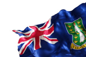 Realistic flag of British Virgin Islands, on transparent background. Footer, corner design element. Cut out. Perfect for patriotic themes or national event promotions. Empty, copy space. 3D render. png