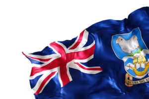 Realistic flag of Falkland Islands, on transparent background. Footer, corner design element. Cut out. Perfect for patriotic themes or national event promotions. Empty, copy space. 3D render. png