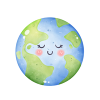 aarde klem kunst, illustratie van de planeet, een schattig tekenfilm tekening van de aarde png